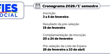 Fies 2026: Inscrições para o 1º semestre já estão abertas e seguem até 6 de fevereiro