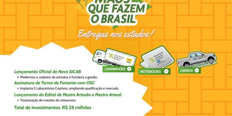 Reconhecimento: Governo do Brasil anuncia cerca de R$ 28 milhões para ampliar formalização e fortalecer o artesanato