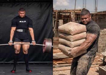 Ex-servente de pedreiro que carregava 200 kg em sacos de cimento ergue 420 kg na Islândia