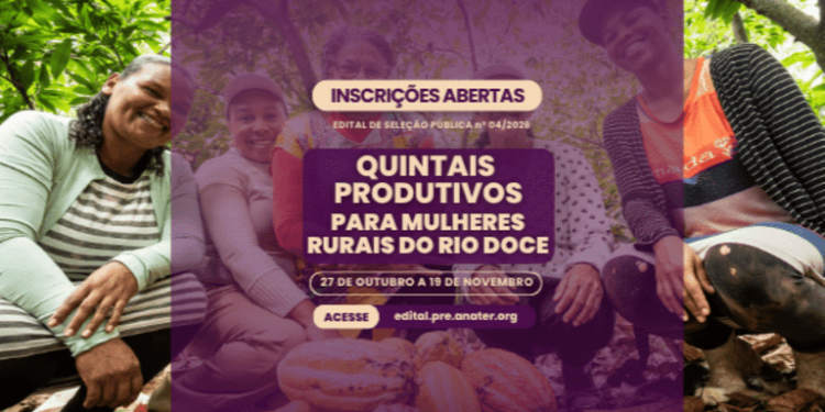 Quintais Produtivos: Governo do Brasil abre inscrições para edital para mulheres rurais da Bacia do Rio Doce